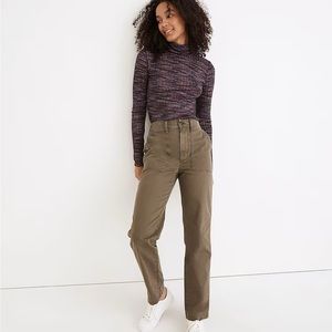 Madewell The Perfect Vintage Straight Workwear Pants in Green